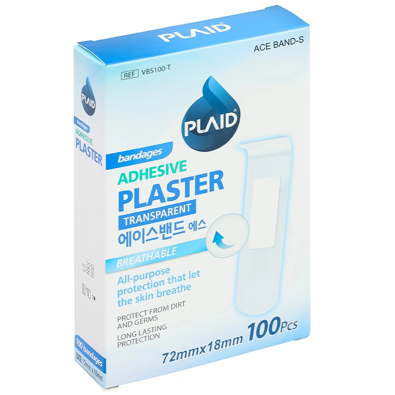 Băng cá nhân trong suốt Plaid Ace Band-S (1.8 x 7.2cm) hộp 100 miếng - 